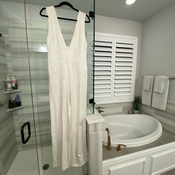 Vintage Ivory Silk Jumpsuit - Picture 5 of 6